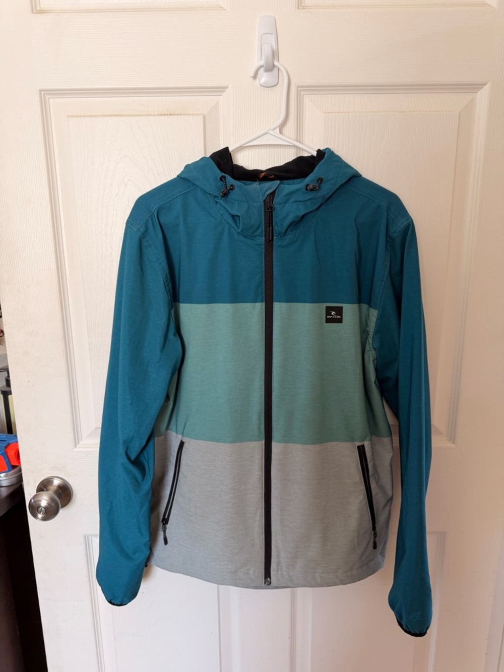 Rip Curl Teal, Mint & Light Gray Hooded Zip Jacket